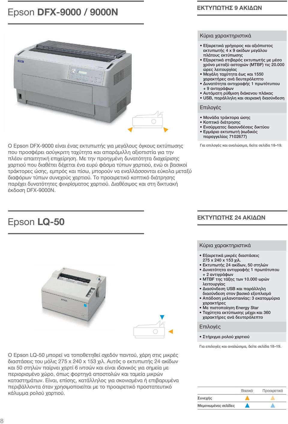 διάτρησης Ενσύρματες διασυνδέσεις δικτύου Ερμάριο εκτυπωτή (κωδικός παραγγελίας 7102677) Ο Epso DFX-9000 είναι ένας εκτυπωτής για μεγάλους όγκους εκτύπωσης που προσφέρει ασύγκριτη ταχύτητα και