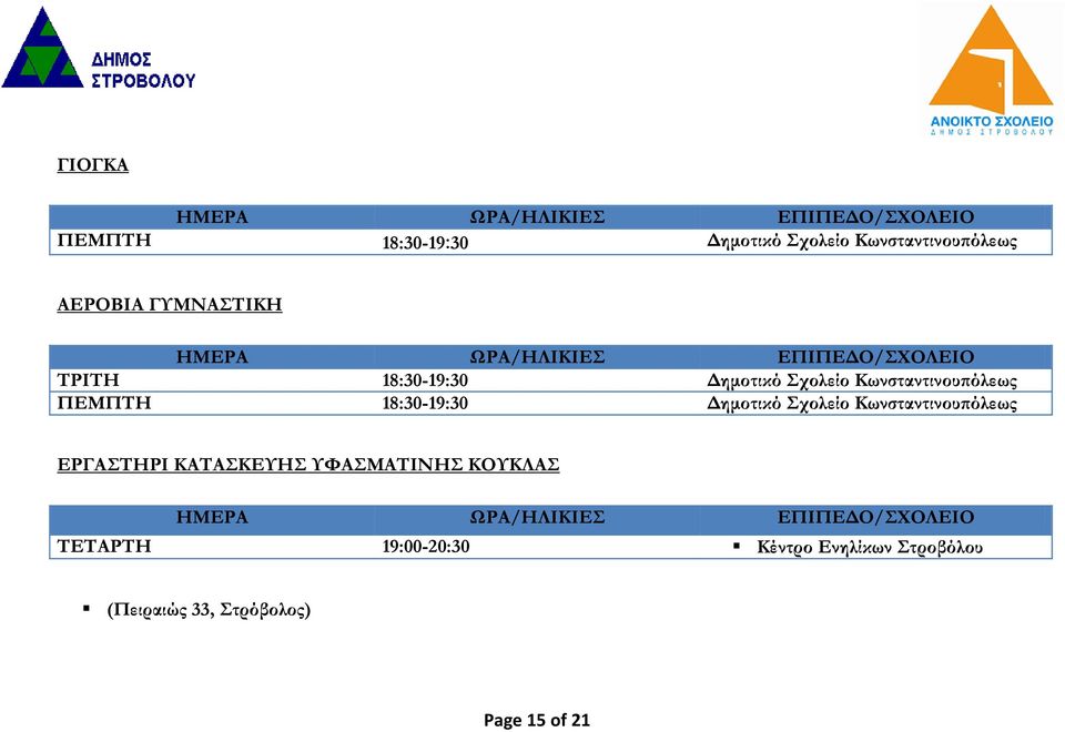 Σχολείο ΕΡΓΑΣΤΗΡΙ ΚΑΤΑΣΚΕΥΗΣ ΥΦΑΣΜΑΤΙΝΗΣ ΚΟΥΚΛΑΣ ΤΕΤΑΡΤΗ