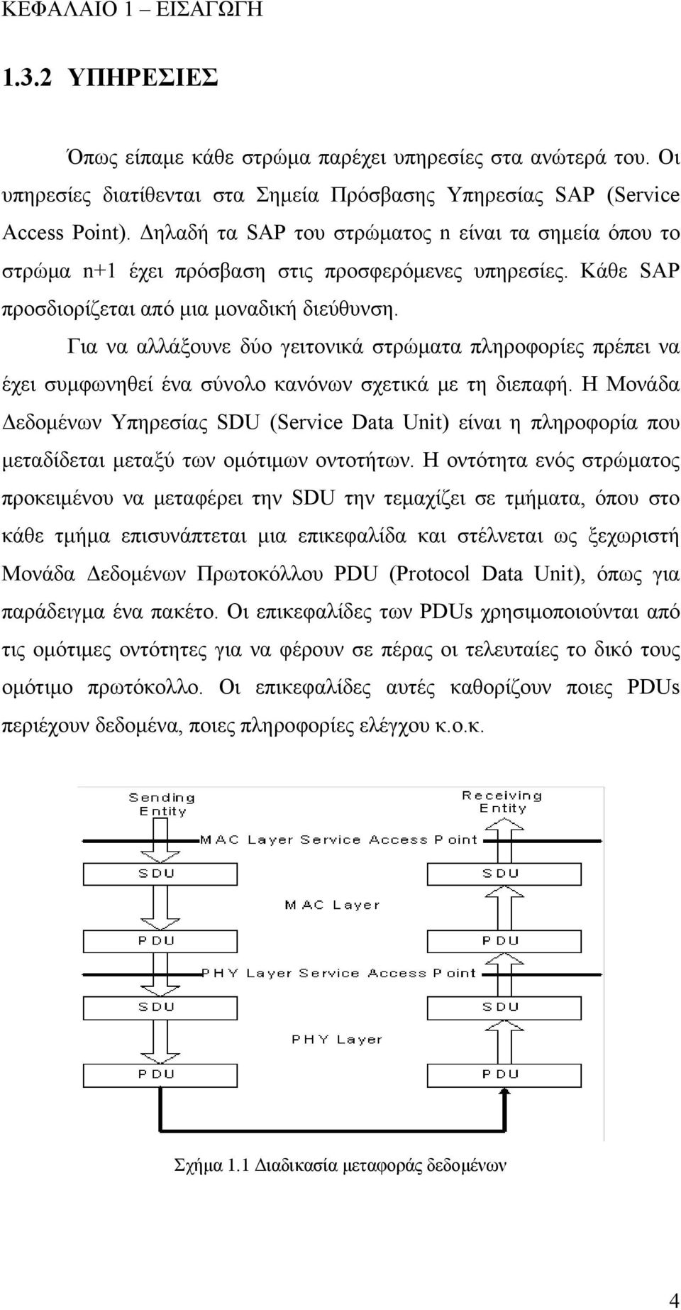 Για να αλλάξουνε δύο γειτονικά στρώματα πληροφορίες πρέπει να έχει συμφωνηθεί ένα σύνολο κανόνων σχετικά με τη διεπαφή.