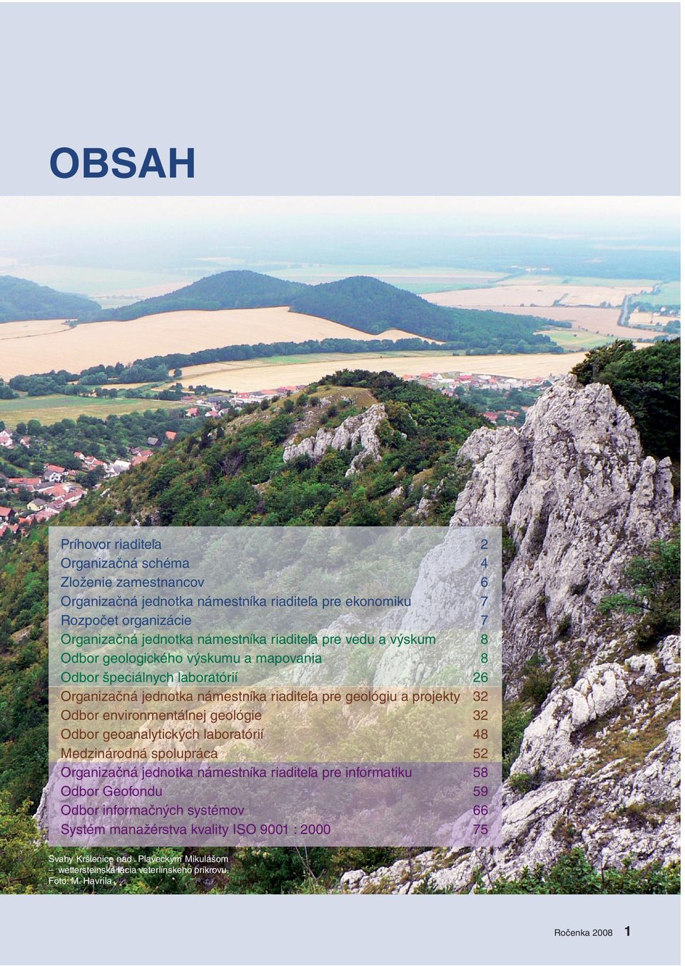 environmentálnej geológie Odbor geoanalytických laboratórií Medzinárodná spolupráca Organizačná jednotka námestníka riaditeľa pre informatiku Odbor Geofondu Odbor informačných