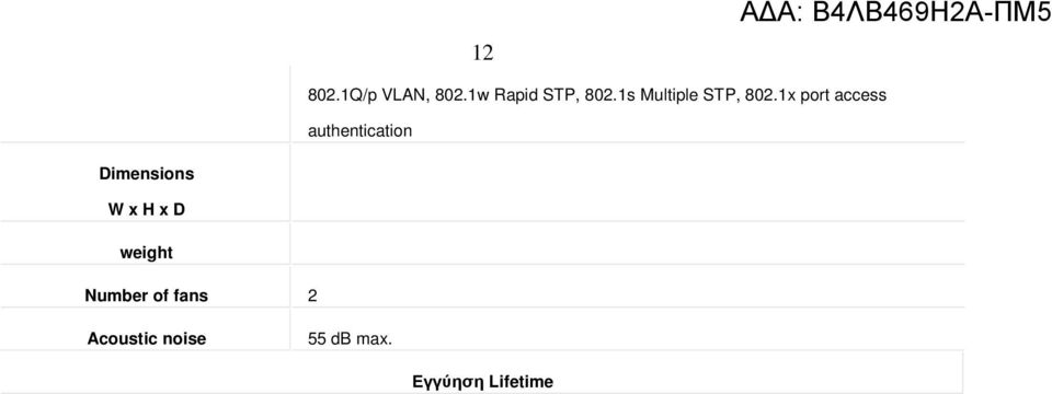 1x port access authentication Dimensions W x