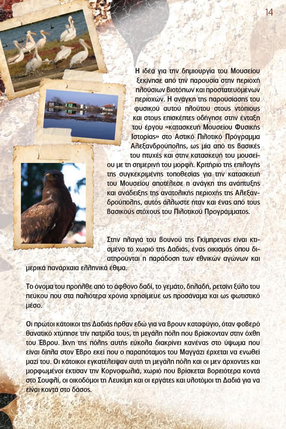 Αλεξανδρούπολης, ως μία από τις βασικές του πτυχές και στην κατασκευή του μουσείου με τη σημερινή του μορφή.