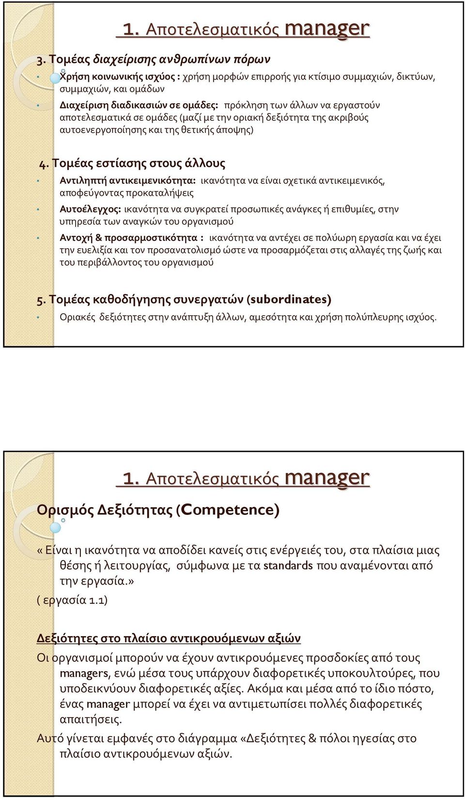 αποτελεσματικά σε ομάδες(μαζί με την οριακή δεξιότητα της ακριβούς αυτοενεργοποίησης και της θετικής άποψης) 4.