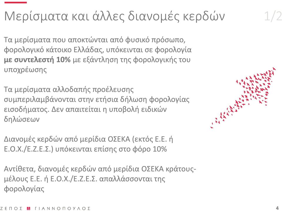 δήλωση φορολογίας εισοδήματος. Δεν απαιτείται η υποβολή ειδικών δηλώσεων Διανομές κερδών από μερίδια ΟΣΕ