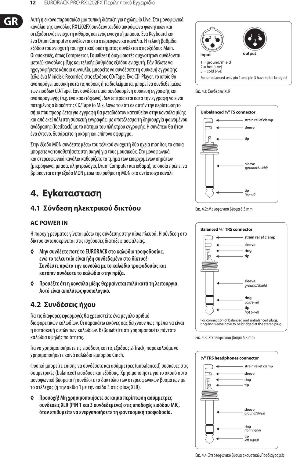 Ένα Keyboard και ένα Drum Computer συνδέονται στα στερεοφωνικά κανάλια. Η τελική βαθμίδα εξόδου του ενισχυτή του ηχητικού συστήματος συνδέεται στις εξόδους Main.