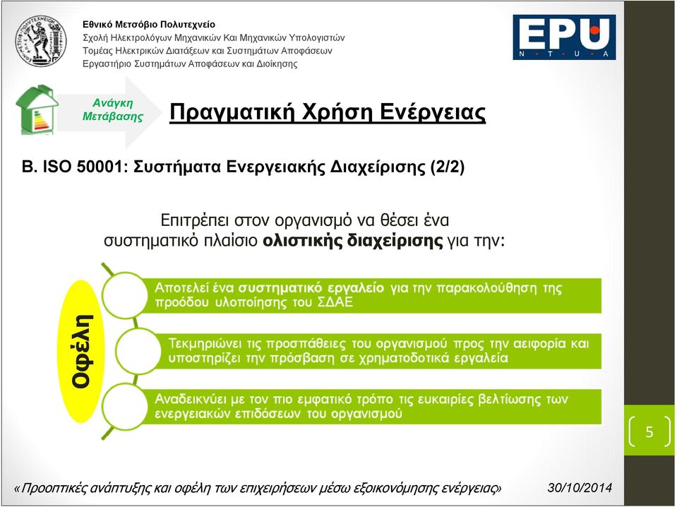 (2/2) Επιτρέπει στον οργανισμό να θέσει ένα