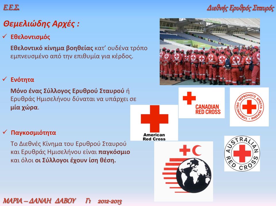 Ενότητα Μόνο ένας Σύλλογος Ερυθρού Σταυρού ή Ερυθράς Ημισελήνου δύναται να υπάρχει σε μία