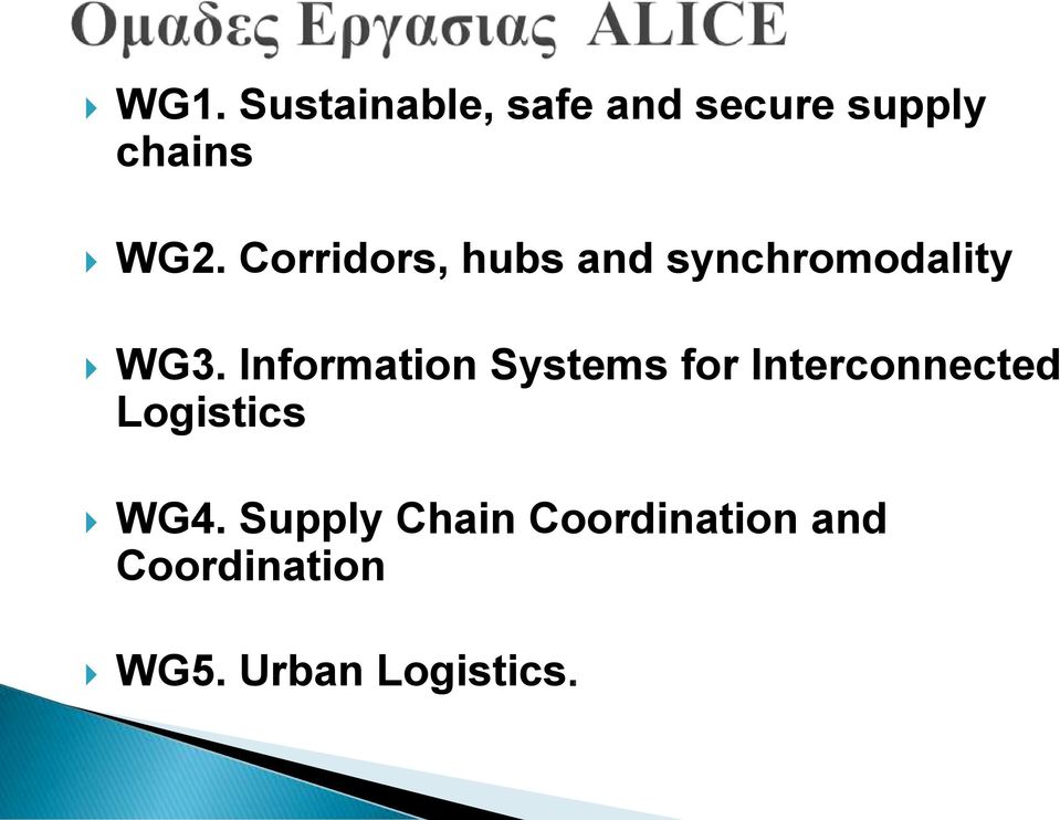 Information Systems for Interconnected Logistics WG4.