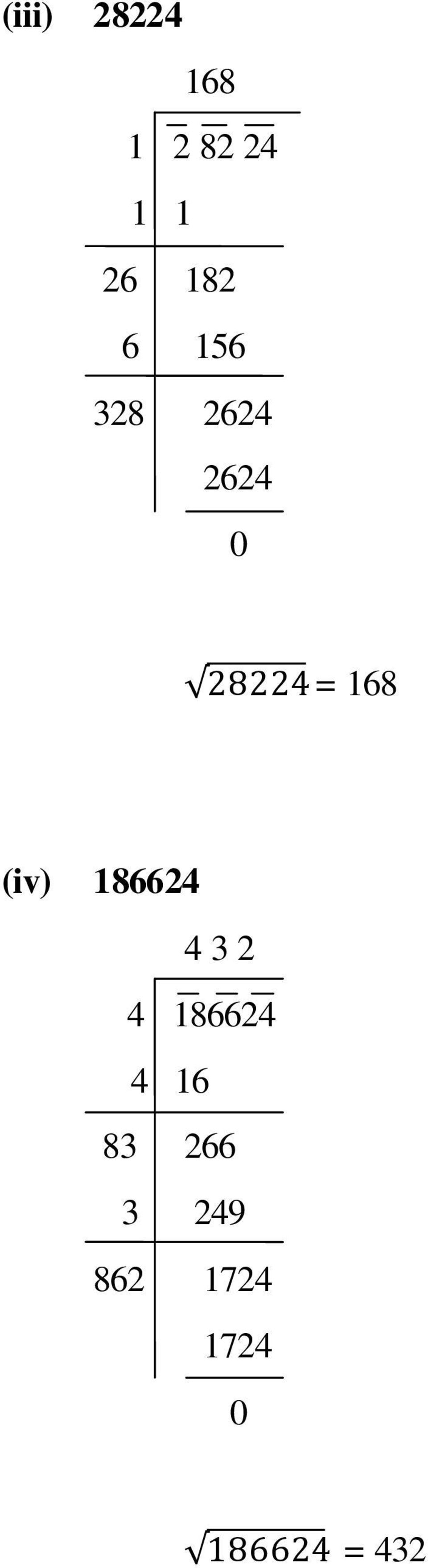 168 (iv) 186624 4 3 2 4 186624 4 16