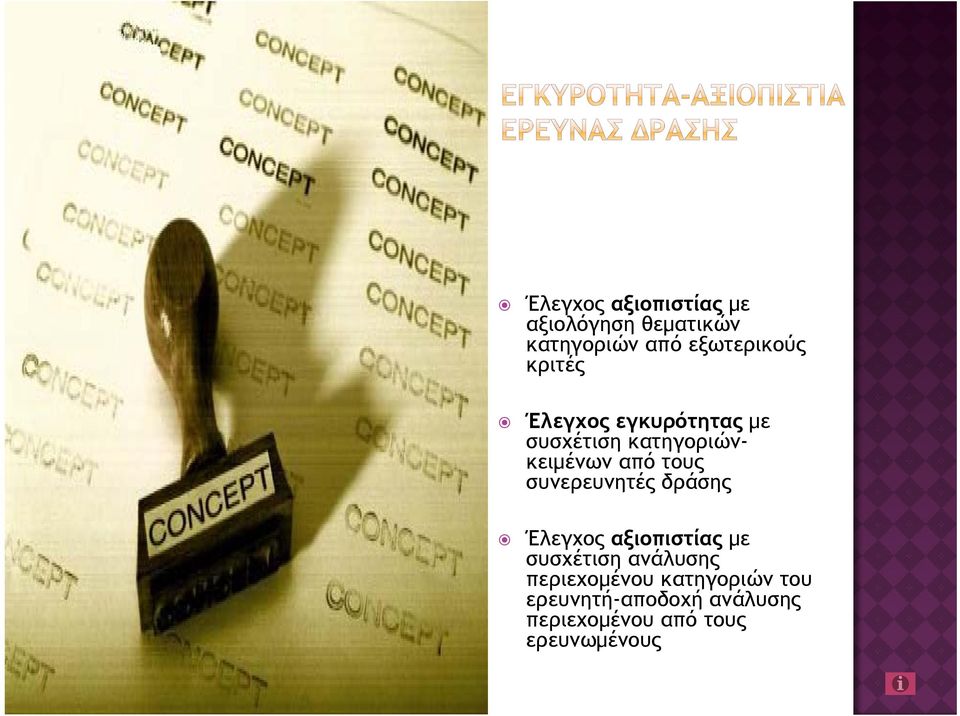 συνερευνητές δράσης Έλεγχος αξιοπιστίας με συσχέτιση ανάλυσης