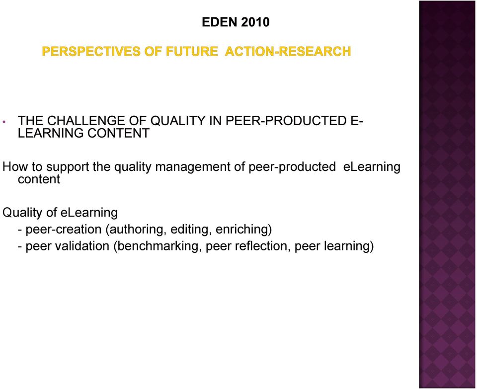 elearning - peer-creation (authoring, editing,