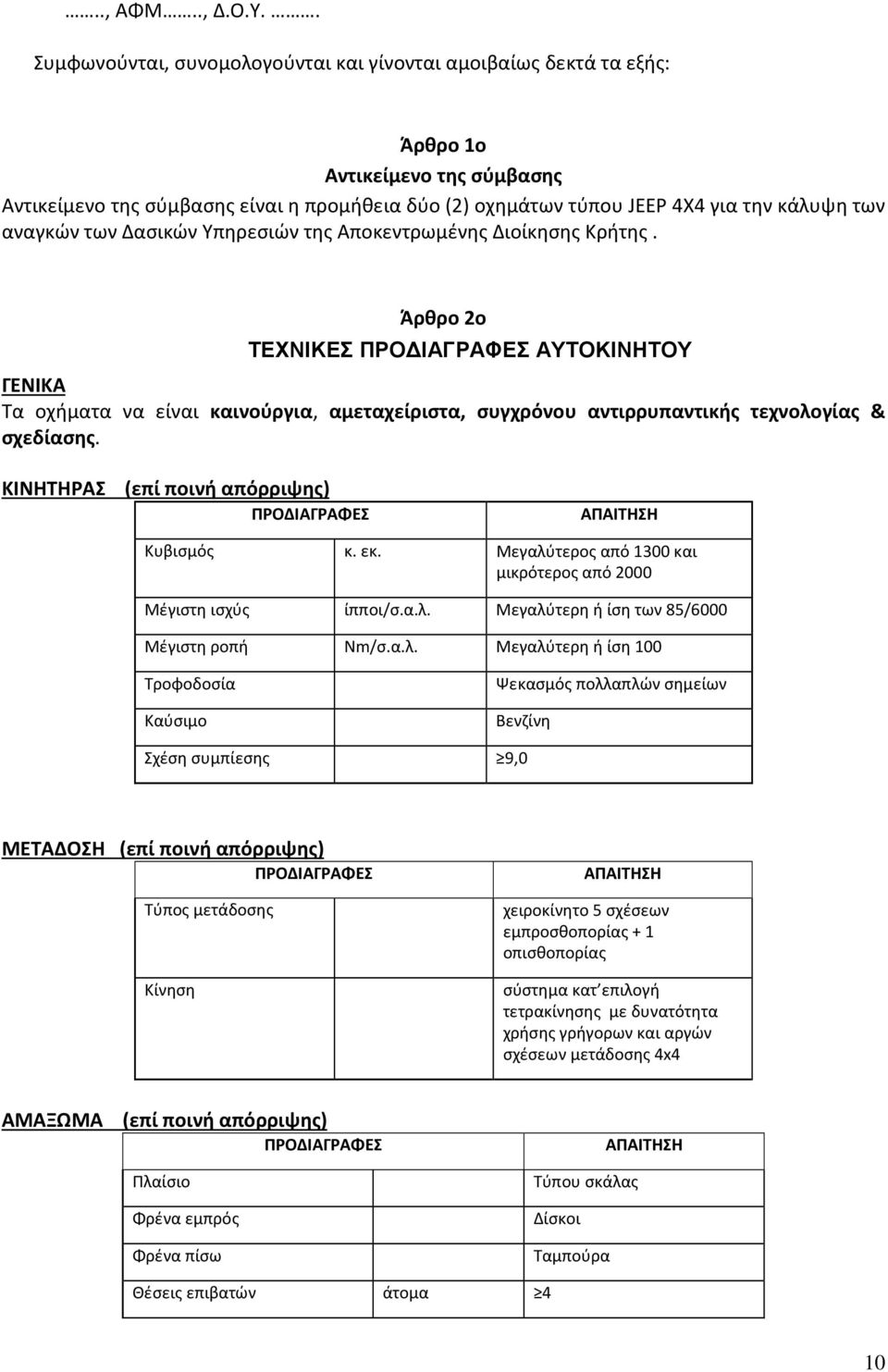 αναγκών των Δασικών Υπηρεσιών της Αποκεντρωμένης Διοίκησης Κρήτης.