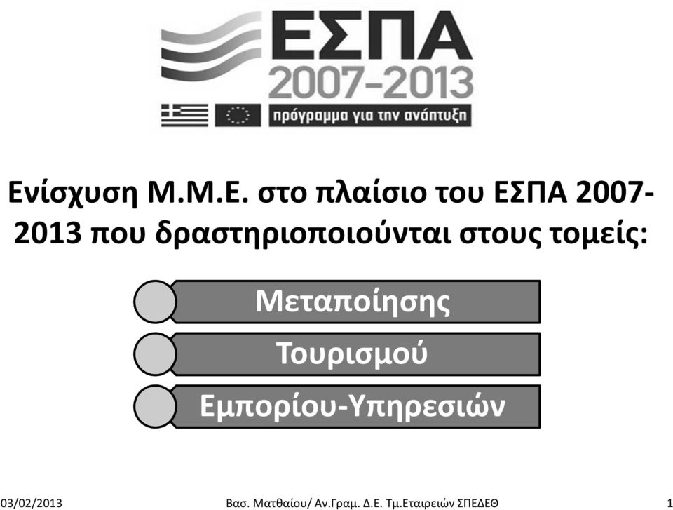 Μεταποίησης Τουρισμού Εμπορίου-Υπηρεσιών