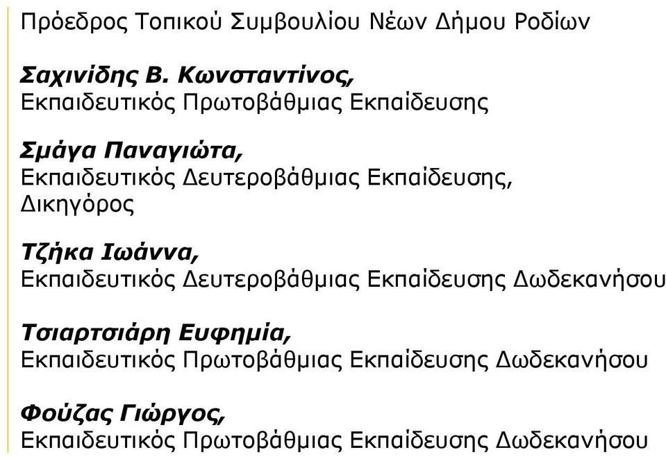 Δευτεροβάθμιας Εκπαίδευσης, Δικηγόρος Τζήκα Ιωάννα, Εκπαιδευτικός Δευτεροβάθμιας Εκπαίδευσης