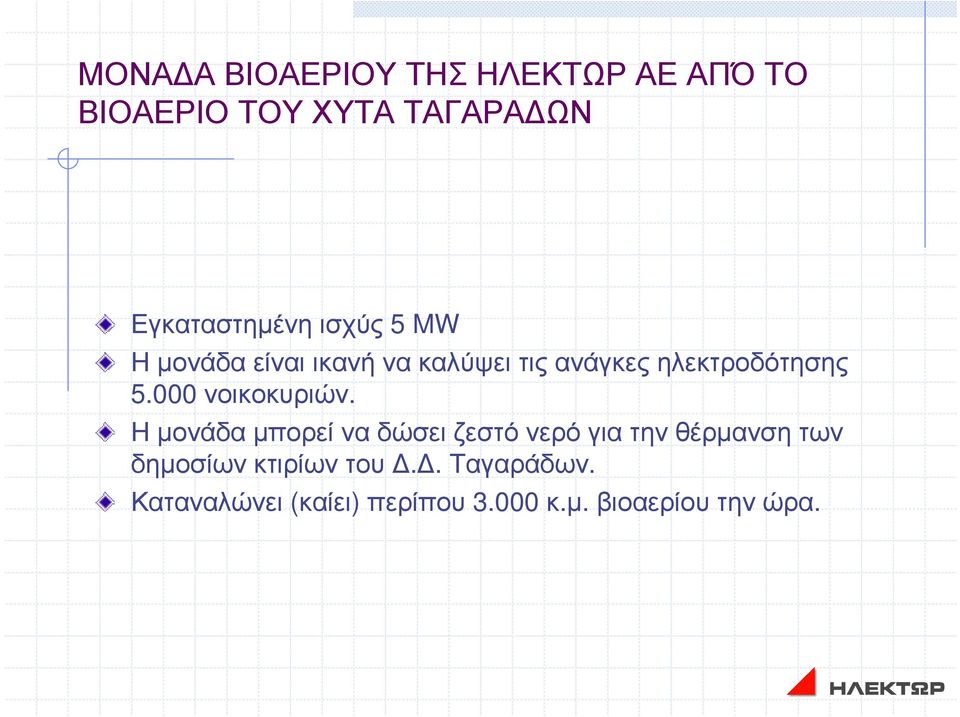 ηλεκτροδότησης 5.000 νοικοκυριών.