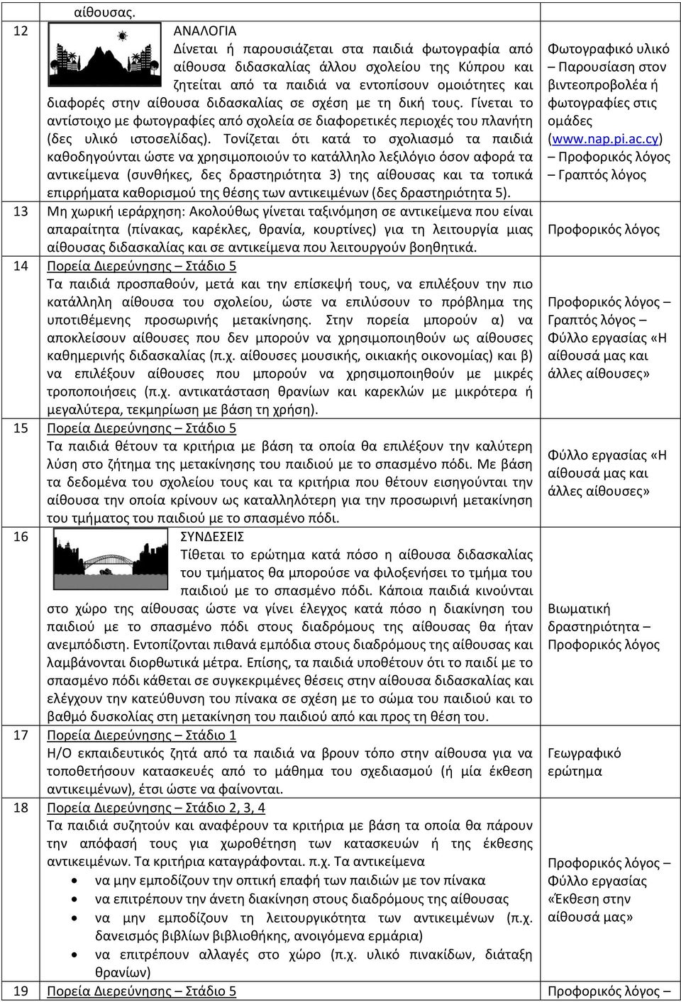 σε σχέση με τη δική τους. Γίνεται το αντίστοιχο με φωτογραφίες από σχολεία σε διαφορετικές περιοχές του πλανήτη (δες υλικό ιστοσελίδας).