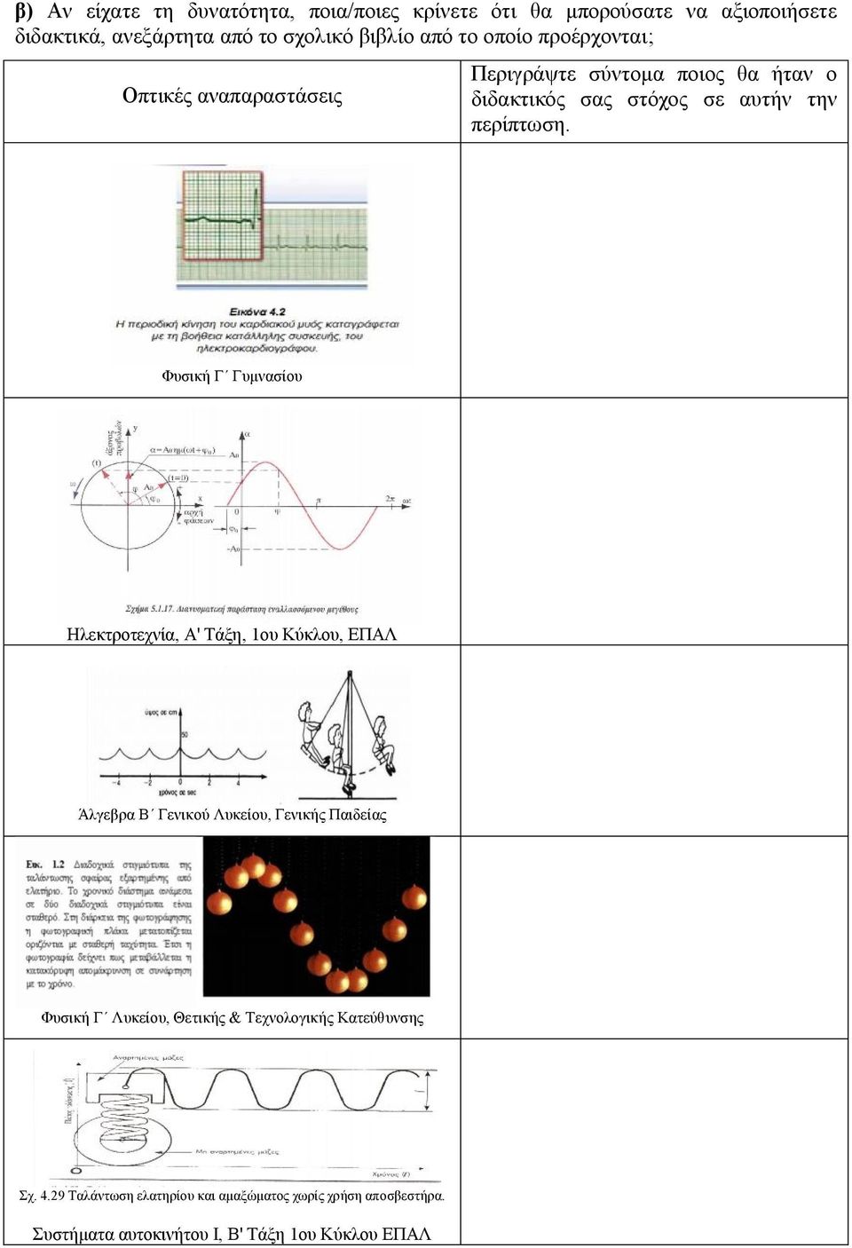 Φυσική Γ Γυμνασίου Ηλεκτροτεχνία, Α' Τάξη, 1ου Κύκλου, ΕΠΑΛ Άλγεβρα Β Γενικού Λυκείου, Γενικής Παιδείας Φυσική Γ Λυκείου, Θετικής &