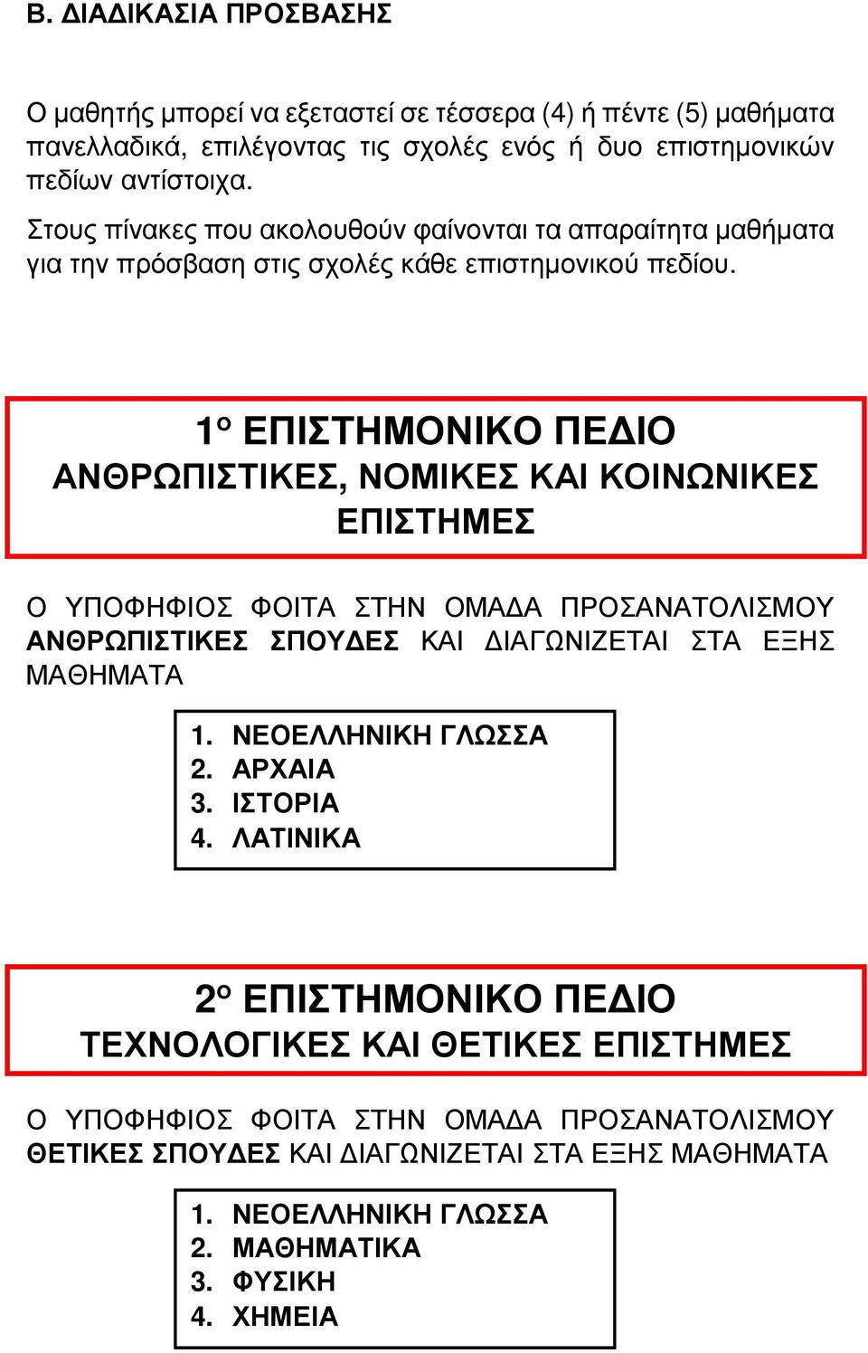 1 ο ΕΠΙΣΤΗΜΟΝΙΚΟ ΠΕΔΙΟ ΑΝΘΡΩΠΙΣΤΙΚΕΣ, ΝΟΜΙΚΕΣ ΚΑΙ ΚΟΙΝΩΝΙΚΕΣ ΕΠΙΣΤΗΜΕΣ Ο ΥΠΟΦΗΦΙΟΣ ΦΟΙΤΑ ΣΤΗΝ ΟΜΑΔΑ ΠΡΟΣΑΝΑΤΟΛΙΣΜΟΥ ΑΝΘΡΩΠΙΣΤΙΚΕΣ ΣΠΟΥΔΕΣ ΚΑΙ ΔΙΑΓΩΝΙΖΕΤΑΙ ΣΤΑ ΕΞΗΣ