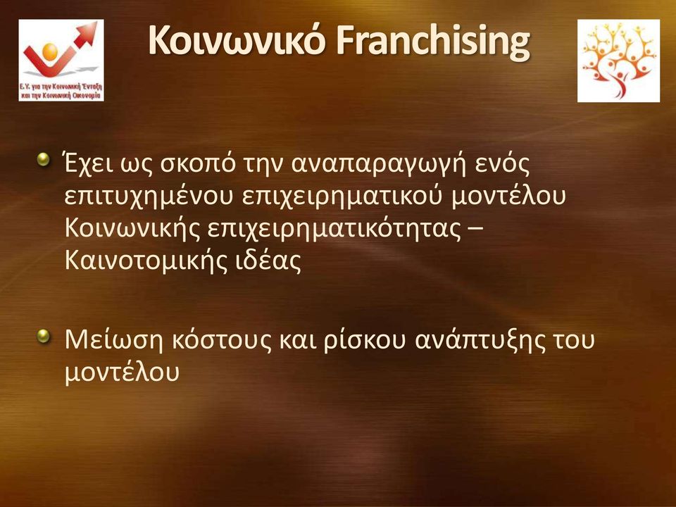 μοντέλου Κοινωνικής επιχειρηματικότητας