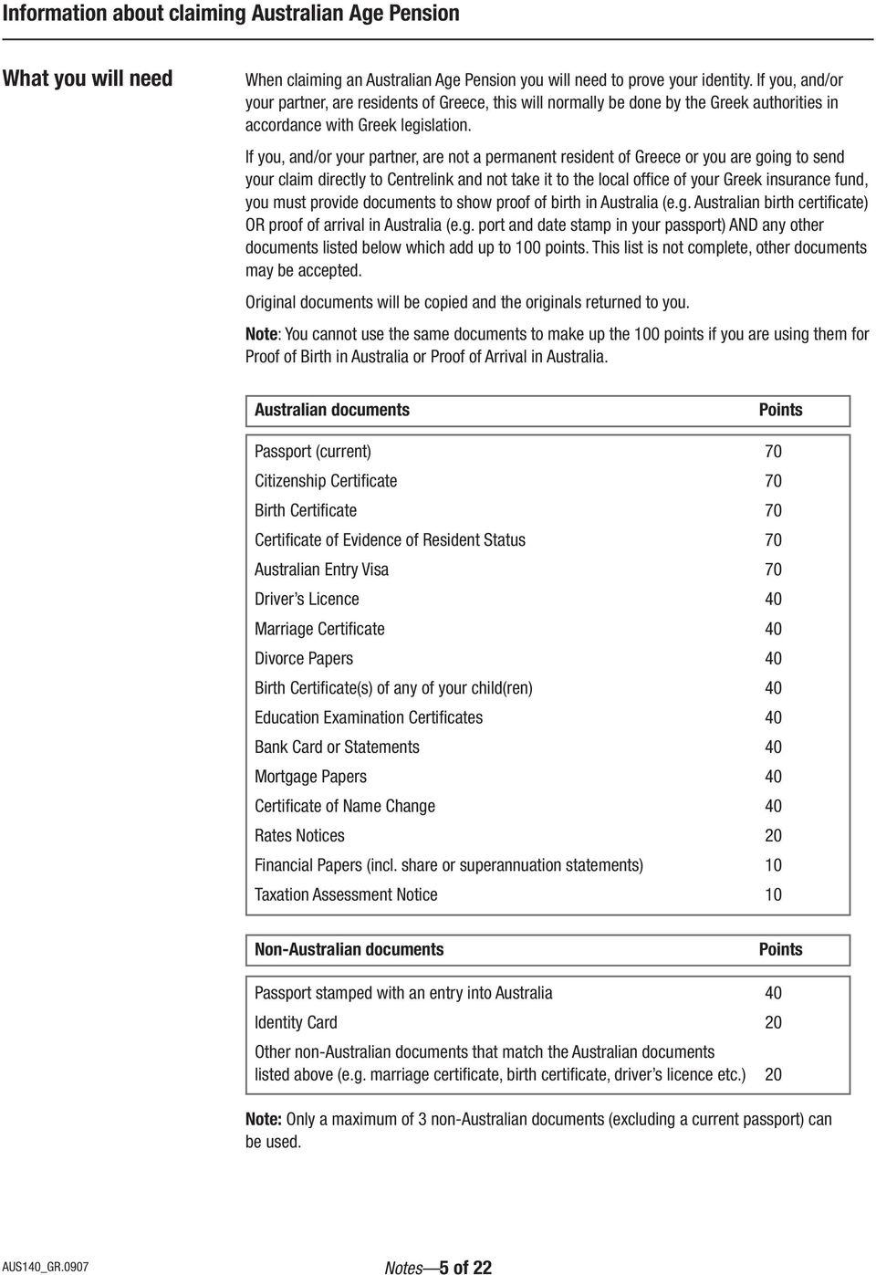 If you, and/or your partner, are not a permanent resident of Greece or you are going to send your claim directly to Centrelink and not take it to the local office of your Greek insurance fund, you