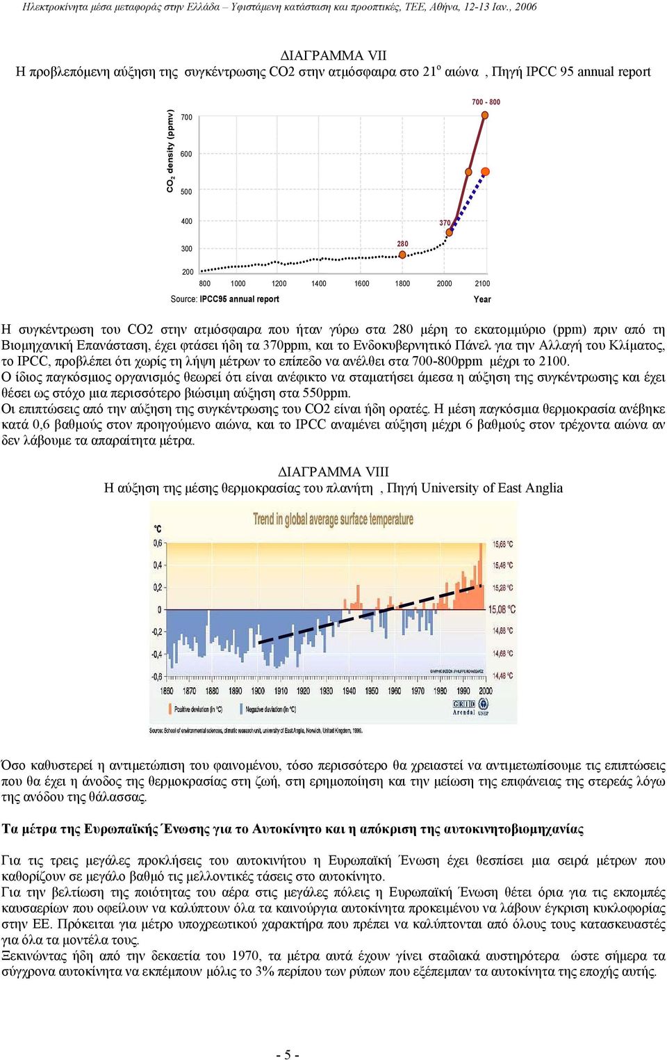Ενδοκυβερνητικό Πάνελ για την Αλλαγή του Κλίµατος, το IPCC, προβλέπει ότι χωρίς τη λήψη µέτρων το επίπεδο να ανέλθει στα 700-800ppm µέχρι το 2100.