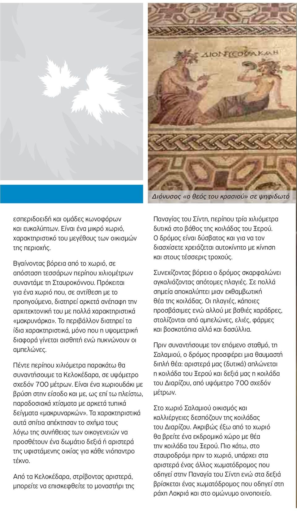 Πρόκειται για ένα χωριό που, σε αντίθεση με το προηγούμενο, διατηρεί αρκετά ανέπαφη την αρχιτεκτονική του με πολλά χαρακτηριστικά «μακρυνάρκα».