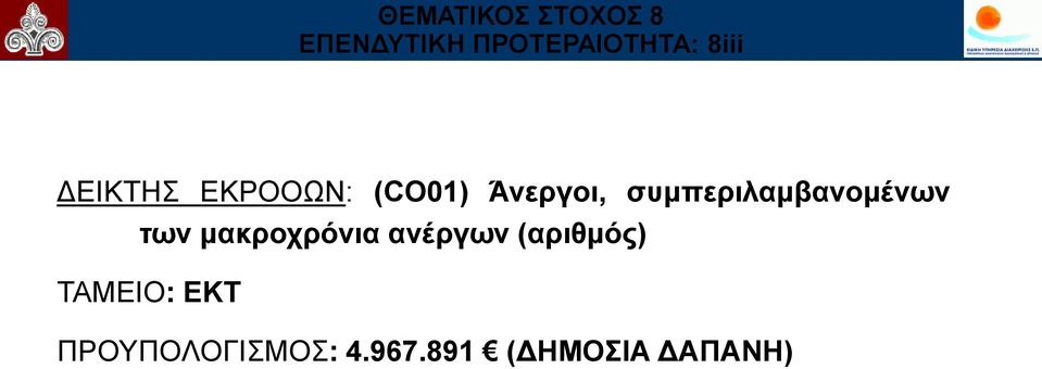 ζπκπεξηιακβαλνκέλσλ ησλ καθξνρξόληα αλέξγσλ