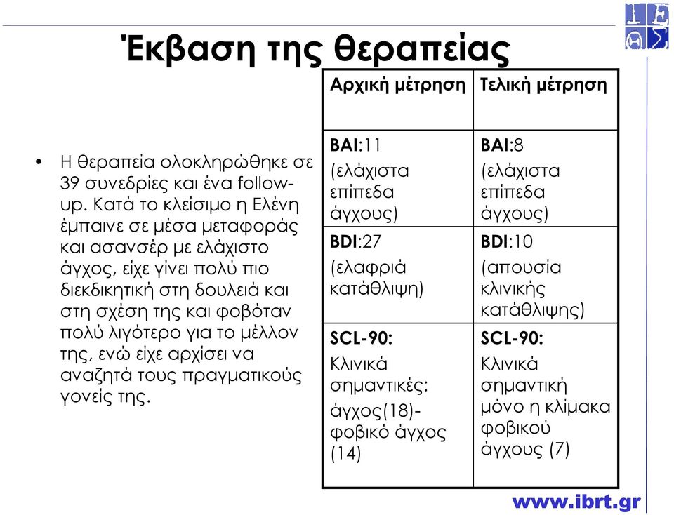 φοβόταν πολύ λιγότερο για το µέλλον της, ενώ είχε αρχίσει να αναζητά τους πραγµατικούς γονείς της.