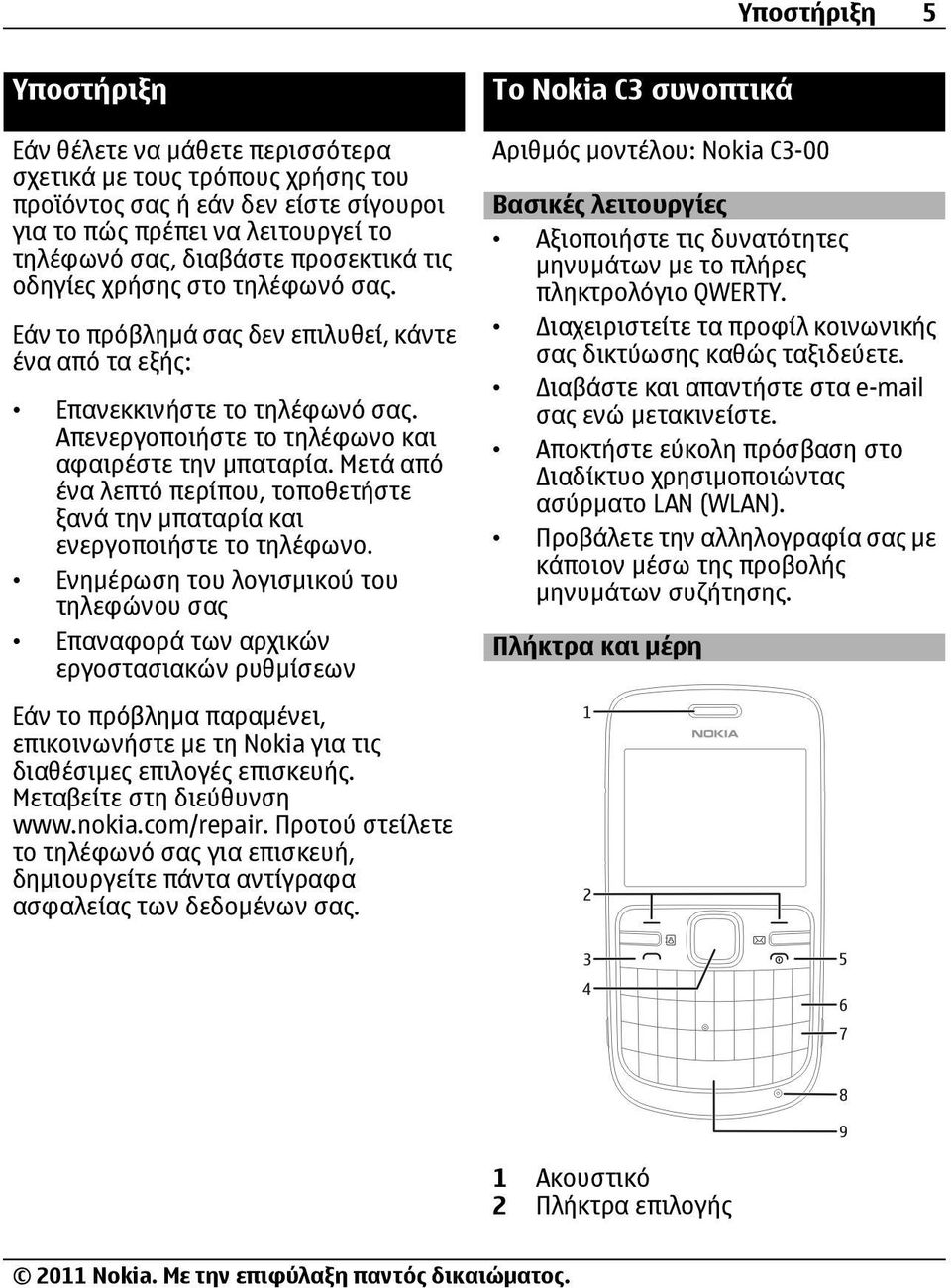 Μετά από ένα λεπτό περίπου, τοποθετήστε ξανά την μπαταρία και ενεργοποιήστε το τηλέφωνο.