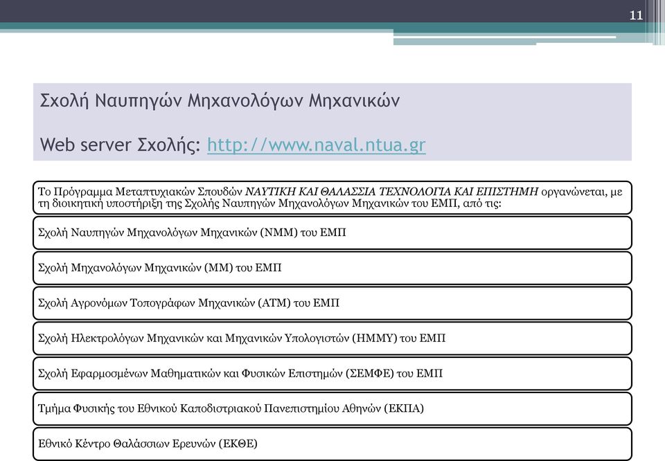 Μεραληθώλ ηνπ ΔΜΠ, από ηηο: ρνιή Ναππεγώλ Μεραλνιόγωλ Μεραληθώλ (ΝΜΜ) ηνπ ΔΜΠ ρνιή Μεραλνιόγωλ Μεραληθώλ (ΜΜ) ηνπ ΔΜΠ ρνιή Αγξνλόκωλ Σνπνγξάθωλ Μεραληθώλ (ΑΣΜ)