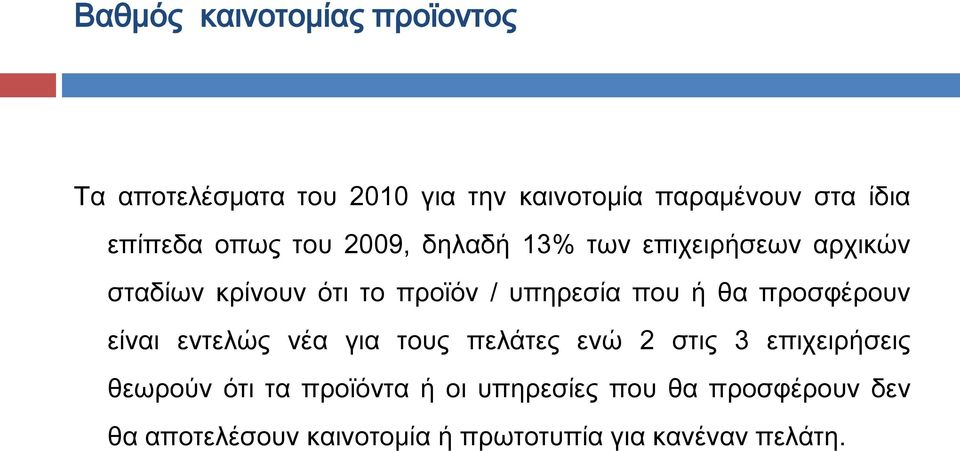 υπηρεσία που ή θα προσφέρουν είναι εντελώς νέα για τους πελάτες ενώ 2 στις 3 επιχειρήσεις θεωρούν