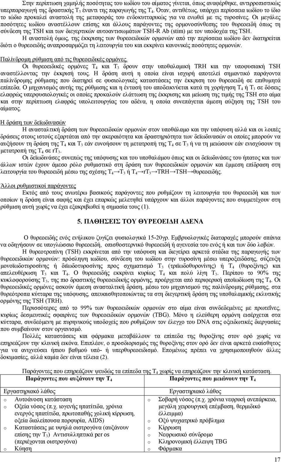 Οι µεγάλες ποσότητες ιωδίου αναστέλλουν επίσης και άλλους παράγοντες της ορµονοσύνθεσης του θυρεοειδή όπως τη σύνδεση της TSH και των διεγερτικών αυτοαντισωµάτων TSH-R Ab (stim) µε τον υποδοχέα της