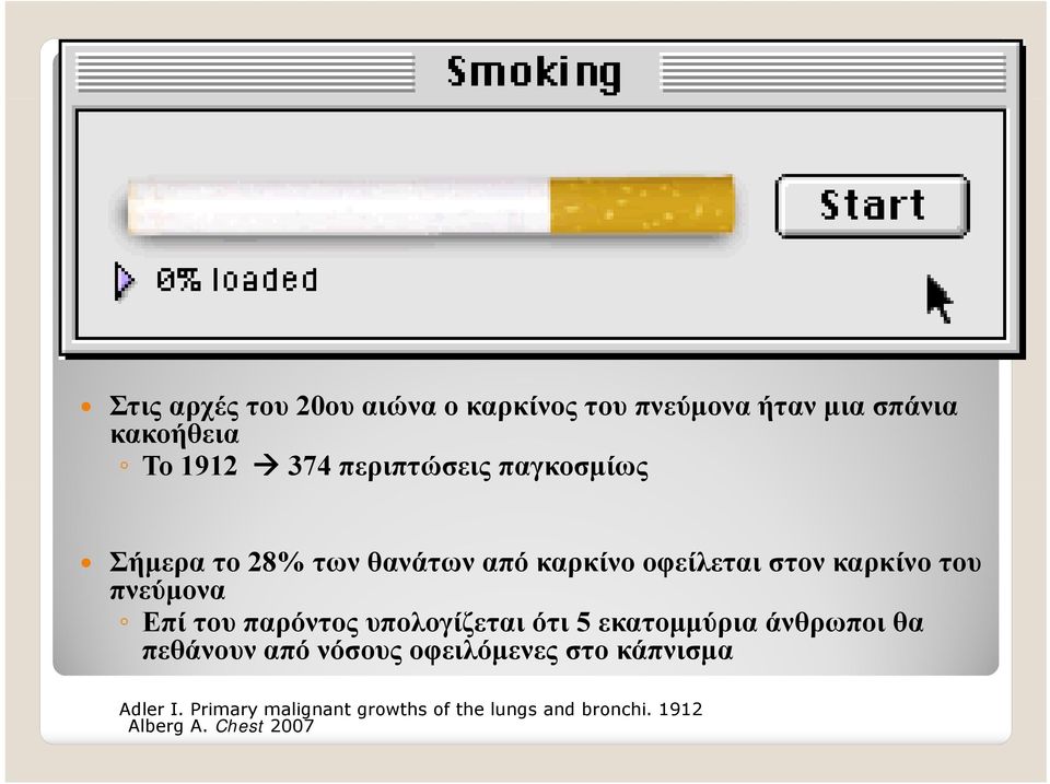πνεύμονα Επί του παρόντος υπολογίζεται ότι 5 εκατομμύρια άνθρωποι θα πεθάνουν από νόσους