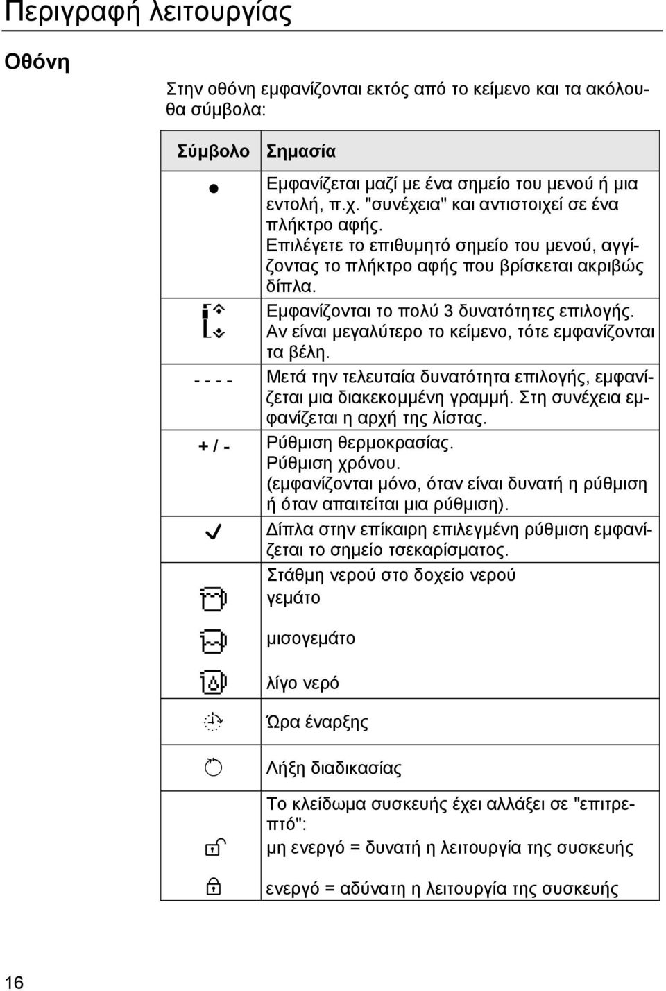 p Αν είναι µεγαλύτερο το κείµενο, τότε εµφανίζονται τα βέλη. - - - - Μετά την τελευταία δυνατότητα επιλογής, εµφανίζεται µια διακεκοµµένη γραµµή. Στη συνέχεια εµφανίζεται η αρχή της λίστας.