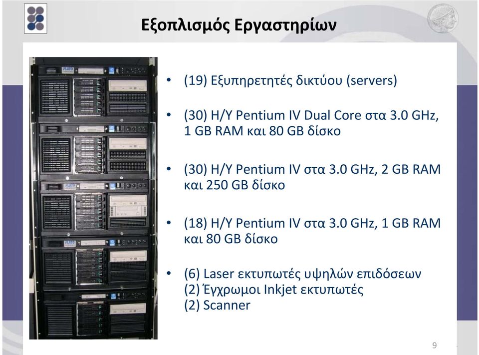 0 GHz, 2 GB RAM και 250 GB δίσκο (18) Η/Υ Pentium IV στα 3.