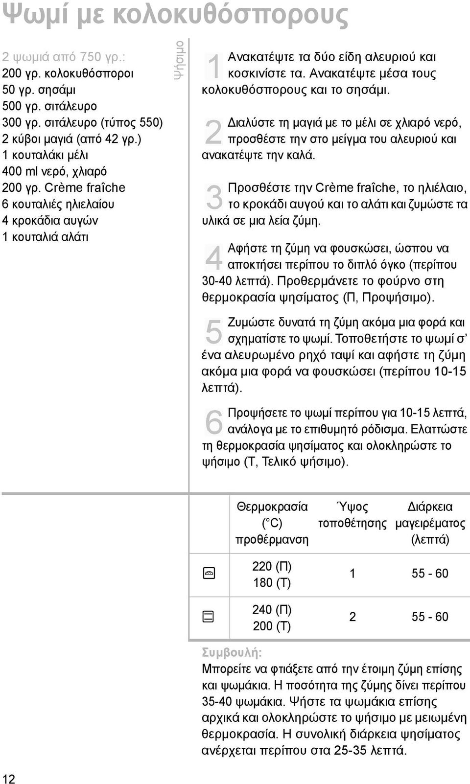 Ανακατέψτε μέσα τους κολοκυθόσπορους και το σησάμι. Διαλύστε τη μαγιά με το μέλι σε χλιαρό νερό, προσθέστε την στο μείγμα του αλευριού και ανακατέψτε την καλά.