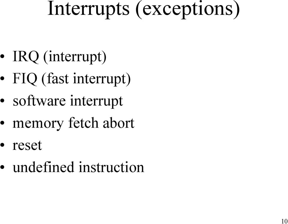 software interrupt memory fetch