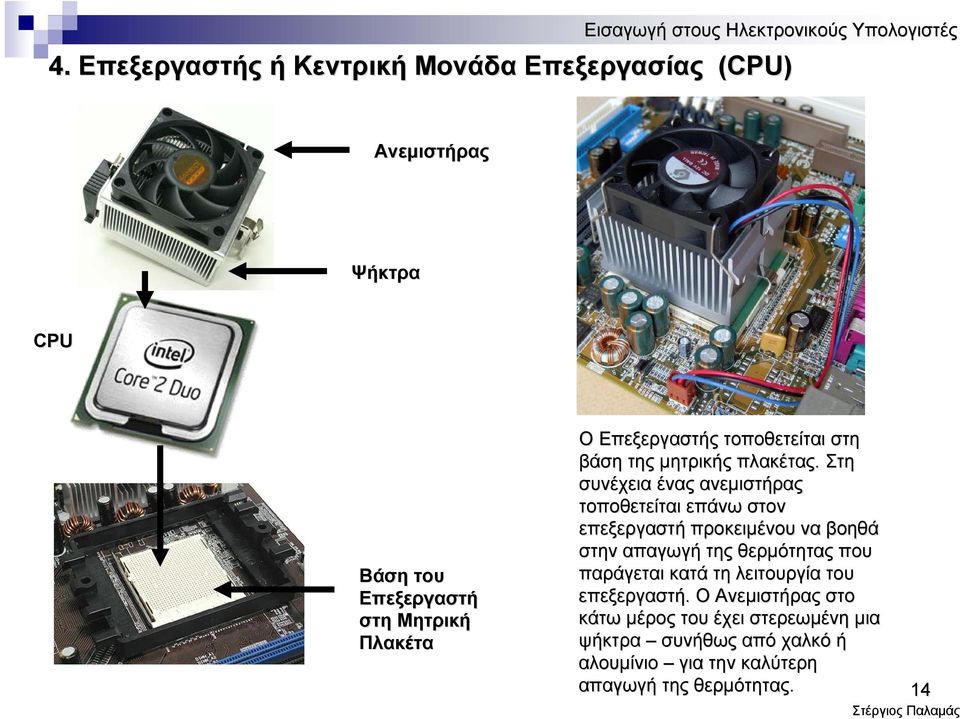 Στη συνέχεια ένας ανεμιστήρας τοποθετείται επάνω στον επεξεργαστή προκειμένου να βοηθά στην απαγωγή της θερμότητας που