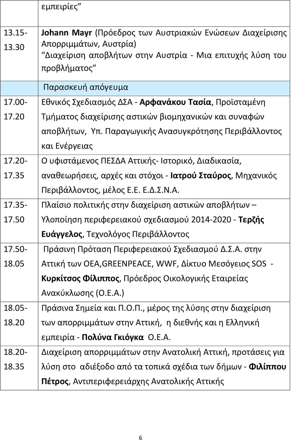 Αρφανάκου Τασία, Προϊσταμένη Τμήματος διαχείρισης αστικών βιομηχανικών και συναφών αποβλήτων, Υπ.