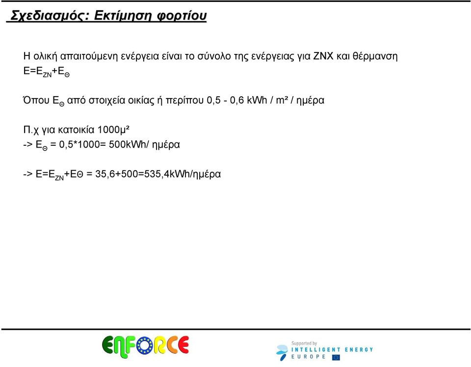 στοιχεία οικίας ή περίπου 0,5-0,6 kwh / m² / ημέρα Π.