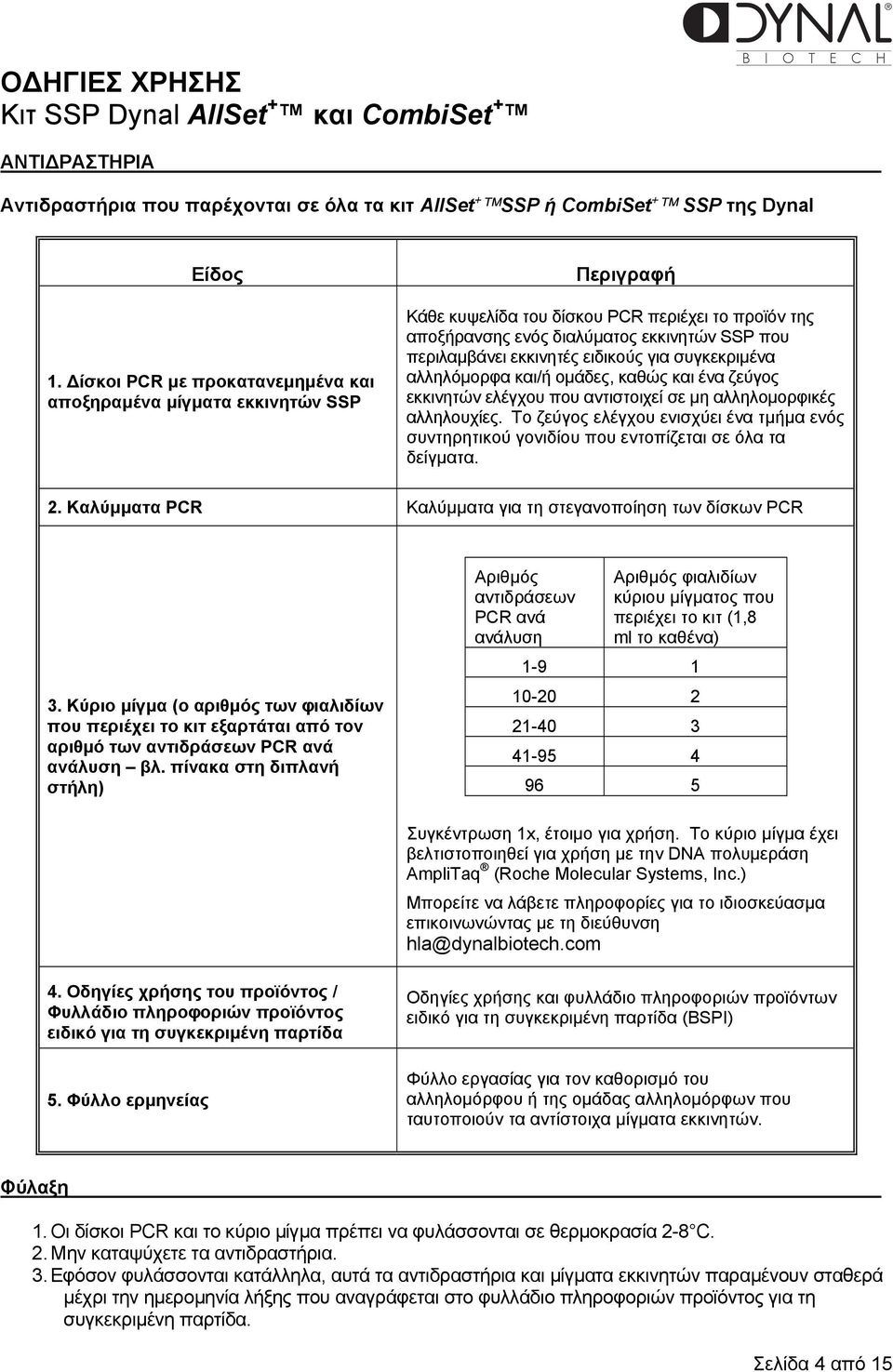 ειδικούς για συγκεκριµένα αλληλόµορφα και/ή οµάδες, καθώς και ένα ζεύγος εκκινητών ελέγχου που αντιστοιχεί σε µη αλληλοµορφικές αλληλουχίες.
