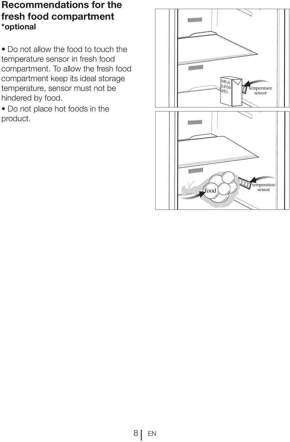 To allow the fresh food compartment keep its ideal storage temperature temperature,