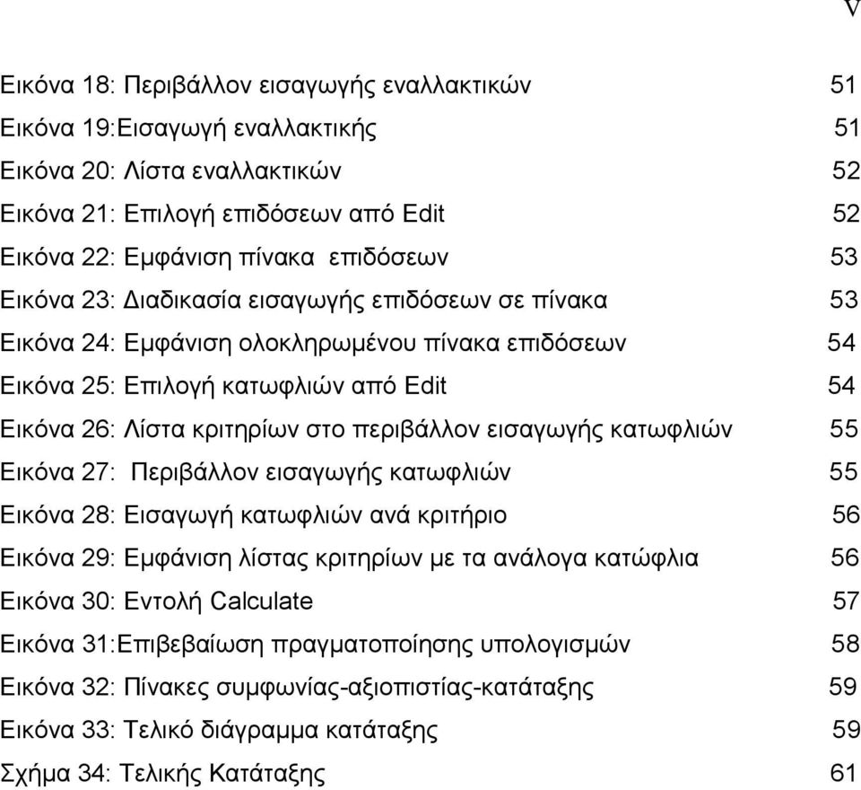 περιβάλλον εισαγωγής κατωφλιών 55 Εικόνα 27: Περιβάλλον εισαγωγής κατωφλιών 55 Εικόνα 28: Εισαγωγή κατωφλιών ανά κριτήριο 56 Εικόνα 29: Εμφάνιση λίστας κριτηρίων με τα ανάλογα κατώφλια 56 Εικόνα