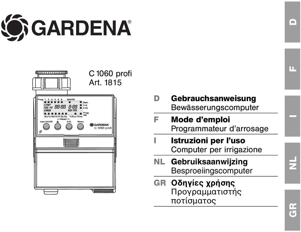 emploi Programmateur d arrosage Istruzioni per l uso Computer