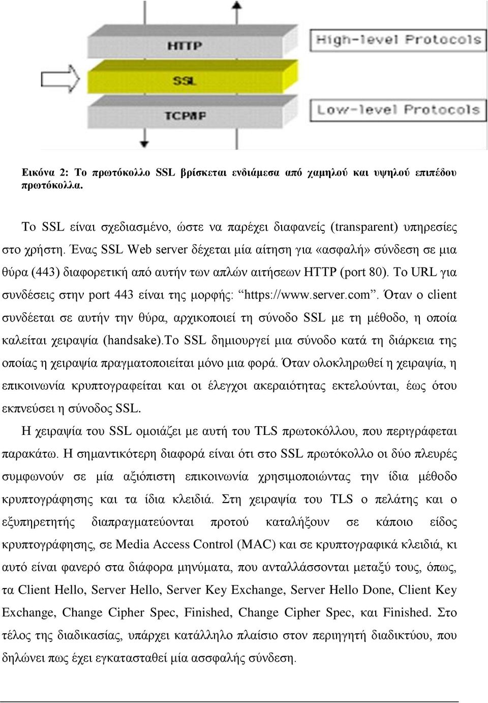 server.com. Όταν ο client συνδέεται σε αυτήν την θύρα, αρχικοποιεί τη σύνοδο SSL με τη μέθοδο, η οποία καλείται χειραψία (handsake).