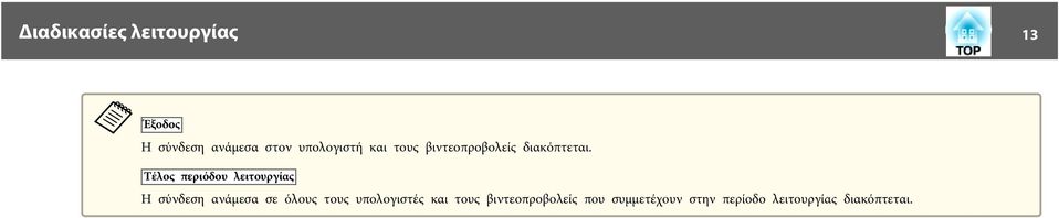 Τέλος περιόδου λειτουργίας Η σύνδεση ανάμεσα σε όλους τους