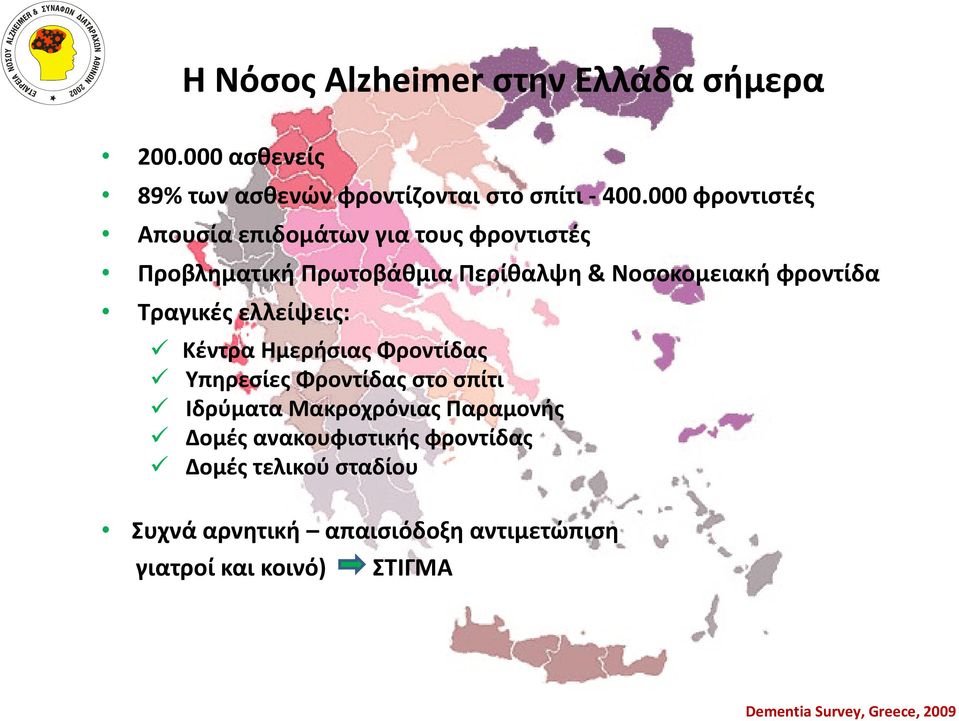 Τραγικές ελλείψεις: Κέντρα Ημερήσιας Φροντίδας Υπηρεσίες Φροντίδας στο σπίτι Ιδρύματα Μακροχρόνιας Παραμονής Δομές