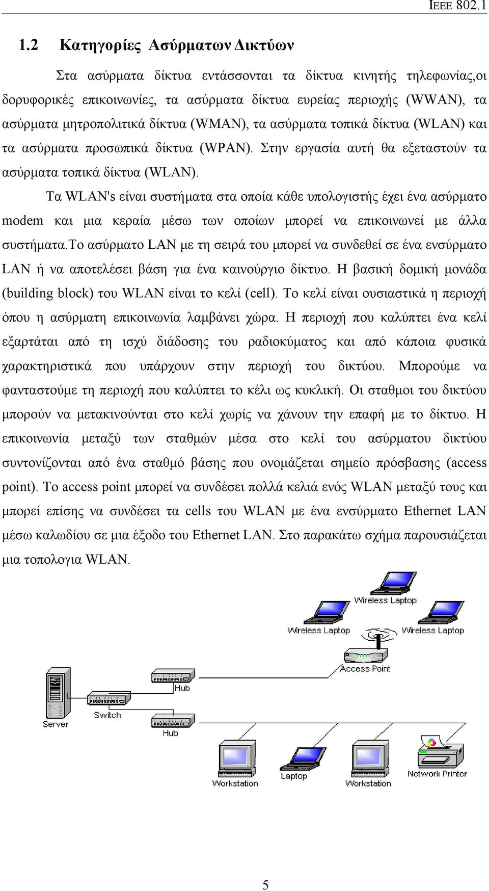Τα WLAN's είναι συστήματα στα οποία κάθε υπολογιστής έχει ένα ασύρματο modem και μια κεραία μέσω των οποίων μπορεί να επικοινωνεί με άλλα συστήματα.