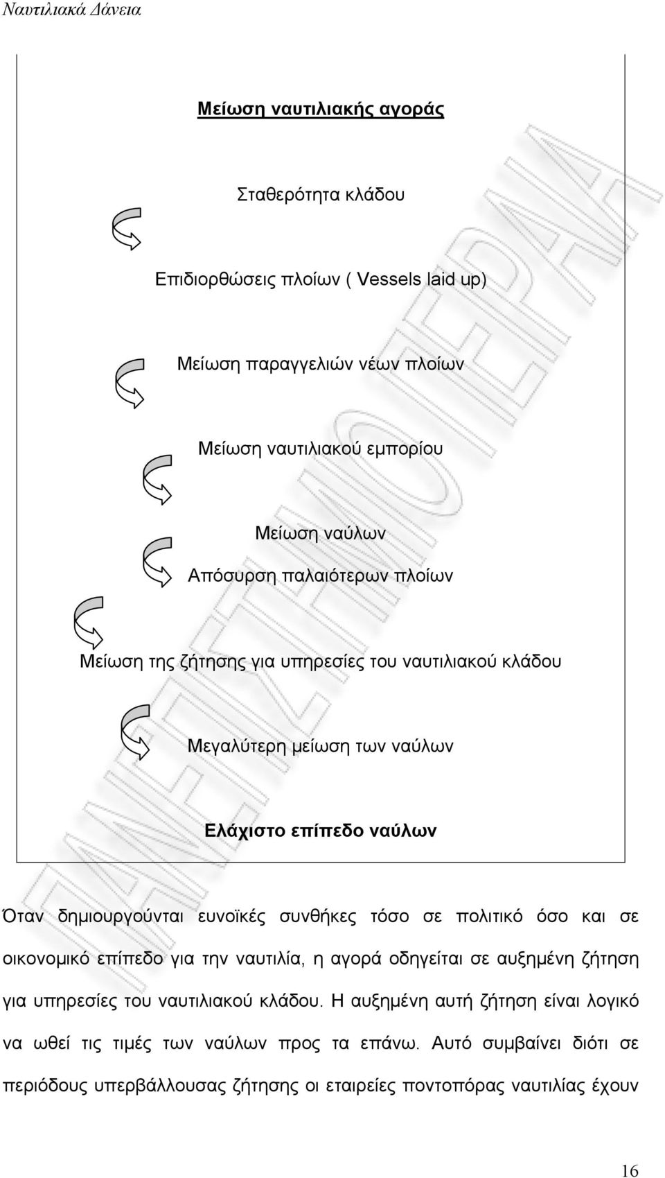 ευνοϊκές συνθήκες τόσο σε πολιτικό όσο και σε οικονομικό επίπεδο για την ναυτιλία, η αγορά οδηγείται σε αυξημένη ζήτηση για υπηρεσίες του ναυτιλιακού κλάδου.