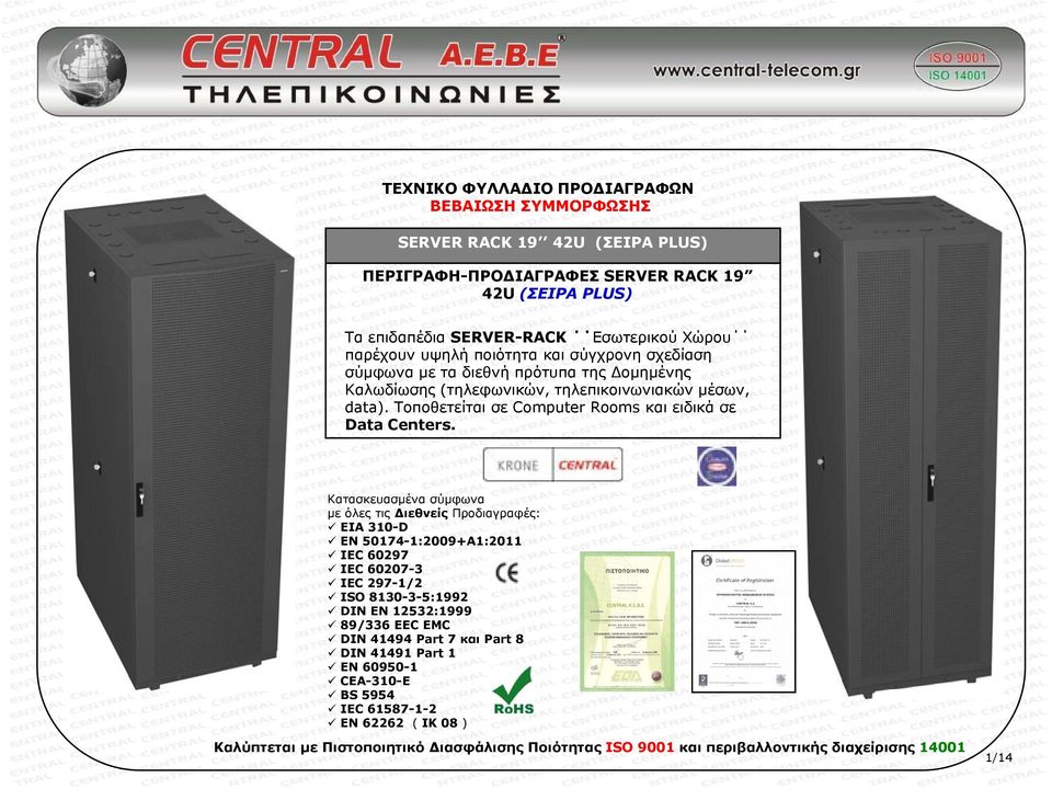 Τοποθετείται σε Computer Rooms και ειδικά σε Data Centers.